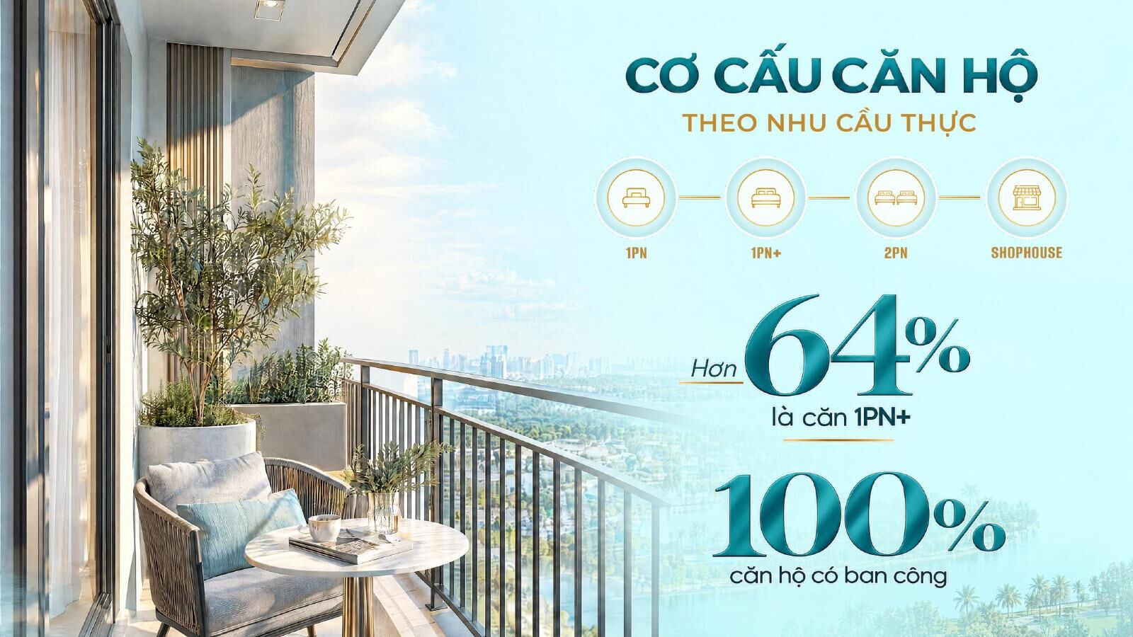 Cơ cấu căn hộ Dragon Home: 1PN, 1PN+, 2PN và shophouse, hơn 64% là căn 1PN+
